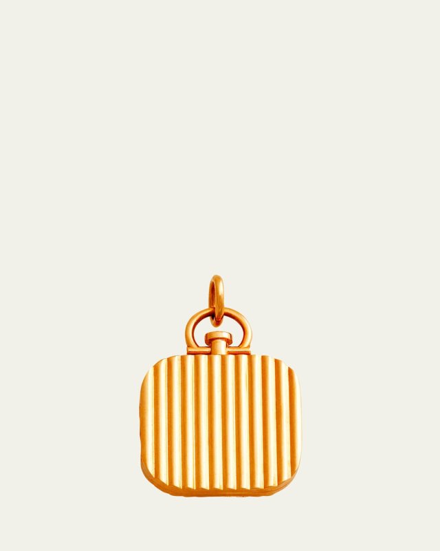 18K Square Barre Photo Locket Pendant